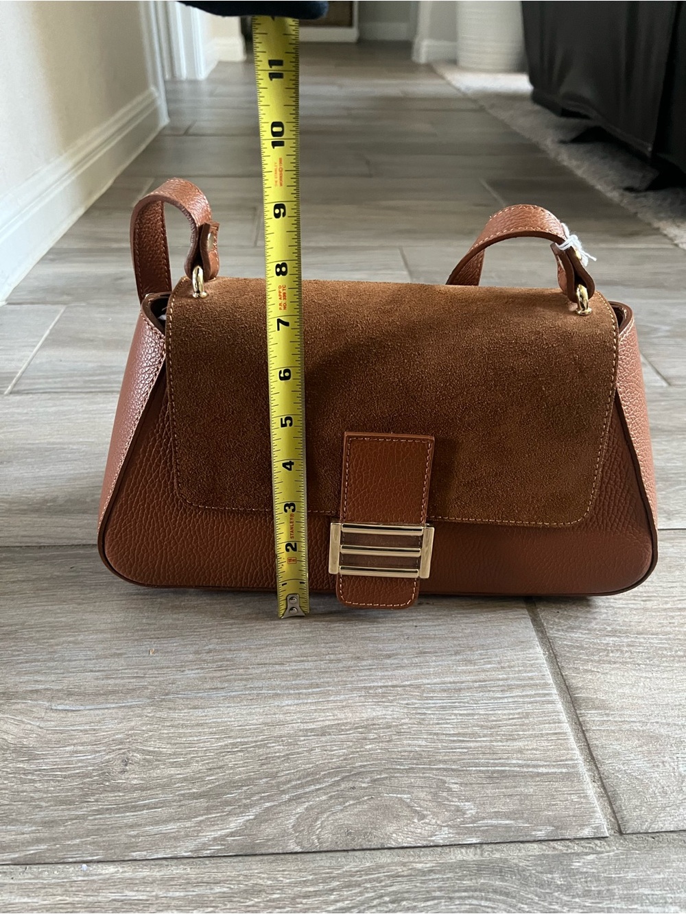 Lilium Firenze Genuine Leather Brown Suede Shoulder bag - Picture 14 of 17